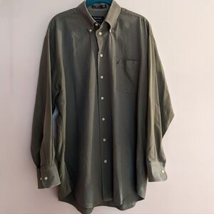 NAUTICA Vintage Oxford Button Down Dress Shirt Dusty Green 16.5 x 32/33